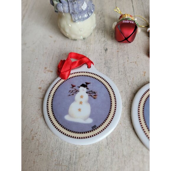 Snowman bell tree ornament Xmas set broom variety set - Picture 2 of 8